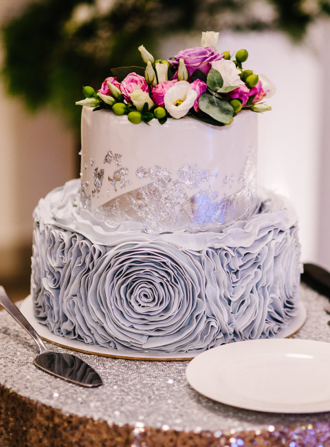 tarta rosas moradas boda